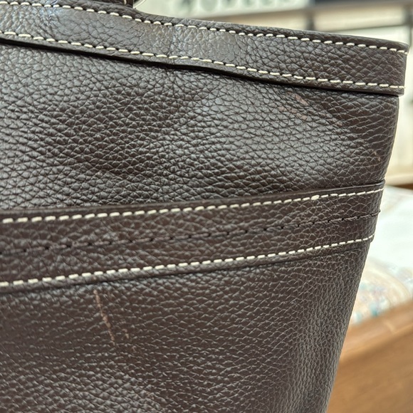 Coach Penelope dark brown leather shoulder bag with scarf, EUC - Picture 11 of 11